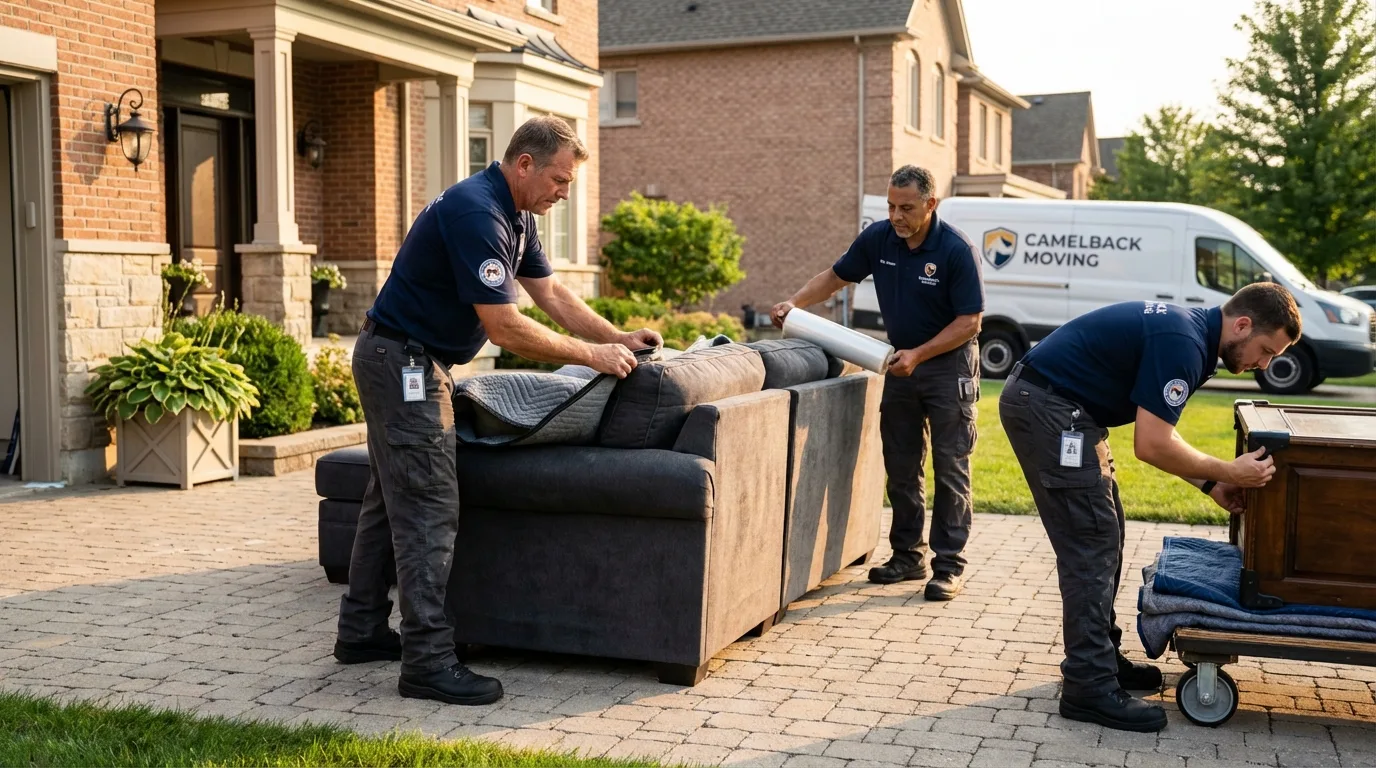 Large estate moving crew wrapping furniture in Cle Elum, WA