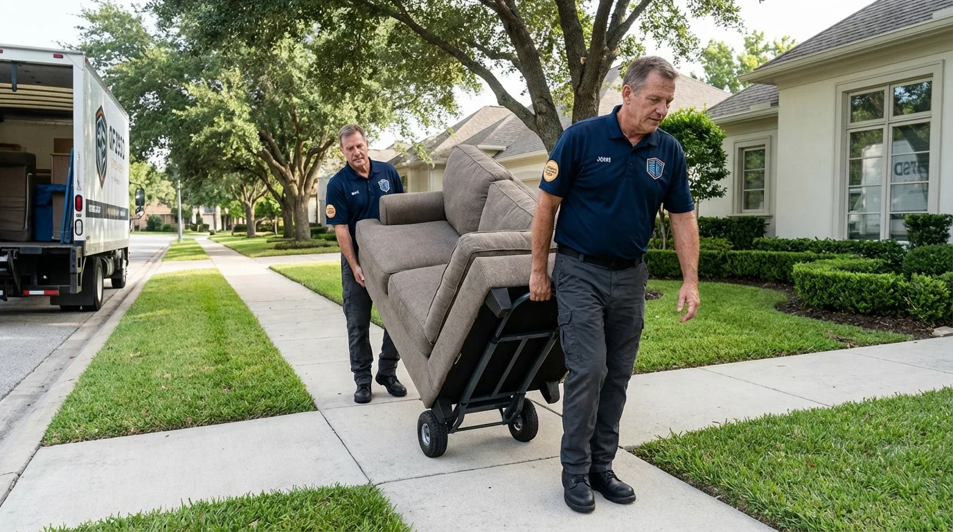 Local residential moving crew loading furniture in Cle Elum, WA
